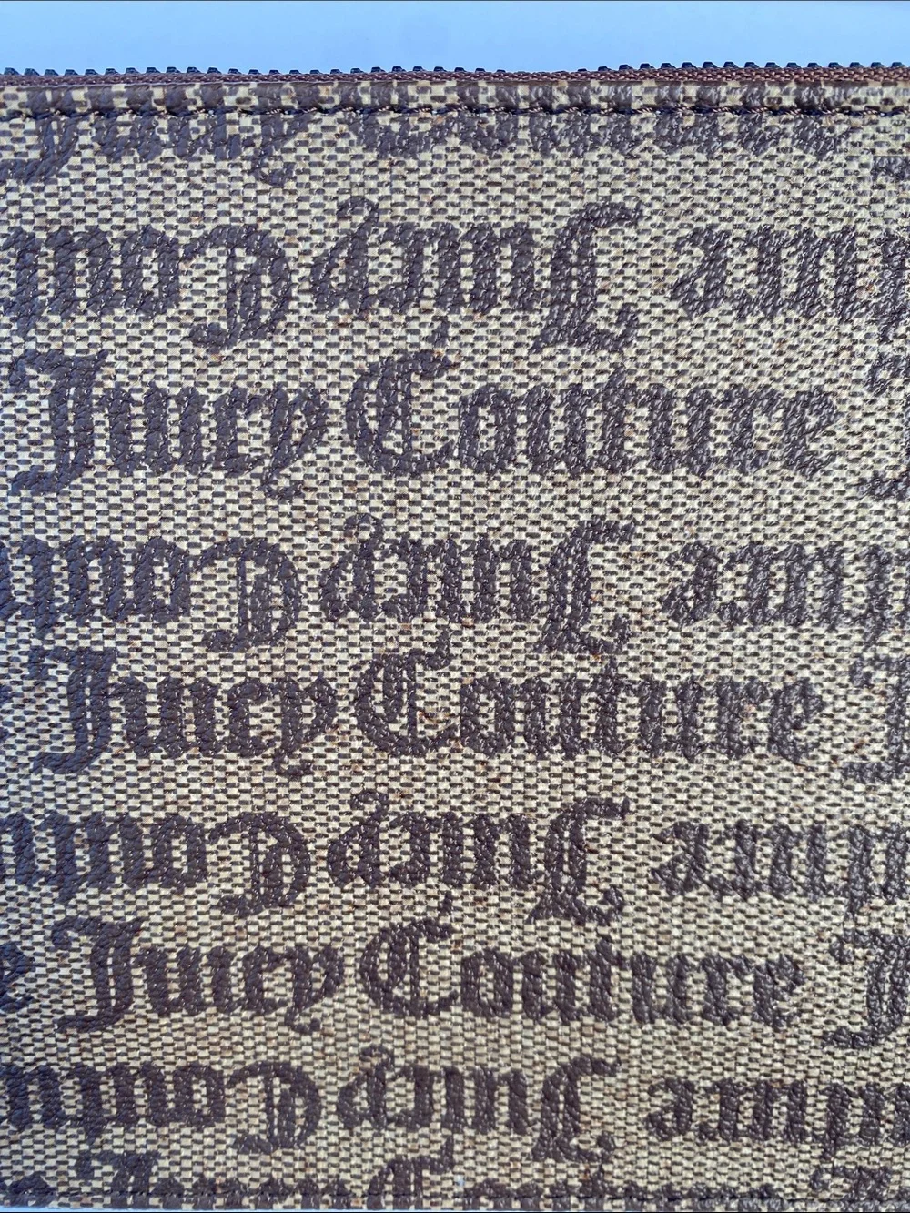 Juicy Couture Brown Logo Wristlet with Bow Detail